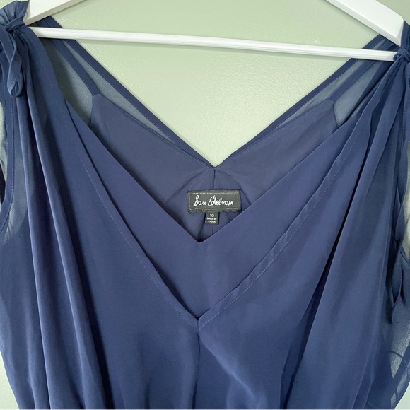 Sam Edelman Women’s V Neck Sleeveless Tiered Mini Dress Navy Blue Size 10 - Picture 7 of 9